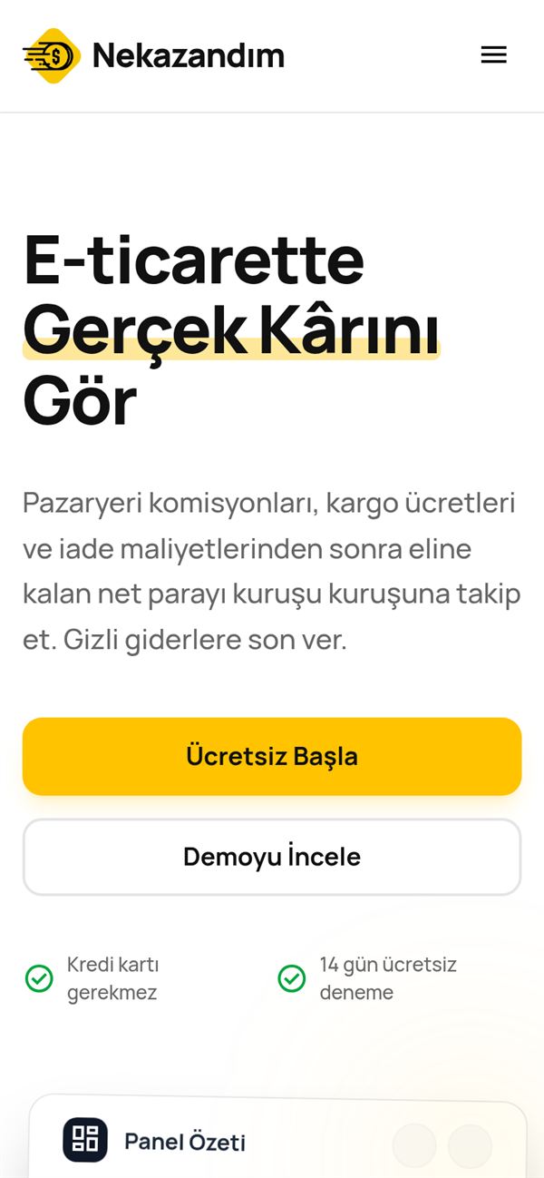 Ne Kazandım özel yazılım hesaplama aracı web uygulaması