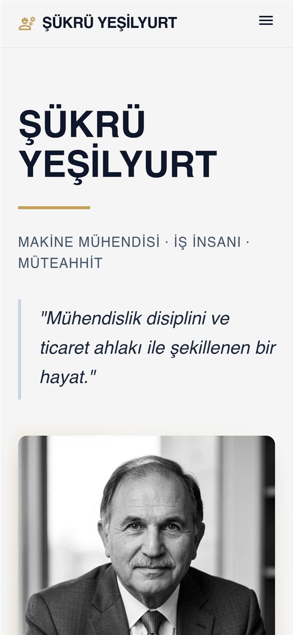 Şükrü Yeşilyurt kurumsal web sitesi tasarımı